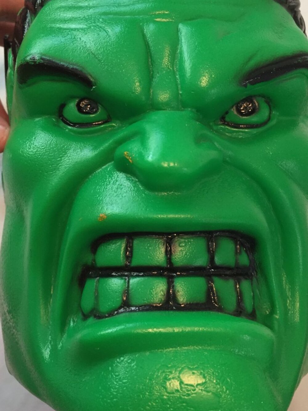 Marvel Hulk Pumpkin Pail 2003 Halloween Bucket Blow Mold Made In USA Vintage